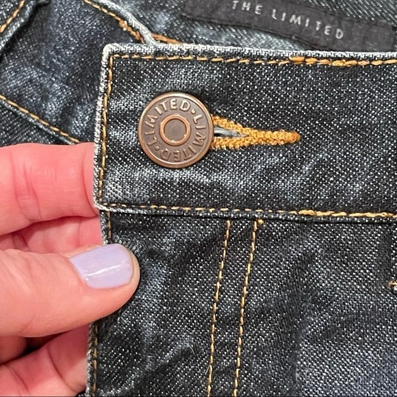 The Limited Dark Wash Denim Jeans w/ Perm Crease Straight Leg Classic Fit - Picture 11 of 14